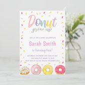 Lila Pink Donut Geburtstagseinladungen Einladung (Stehend Vorderseite)
