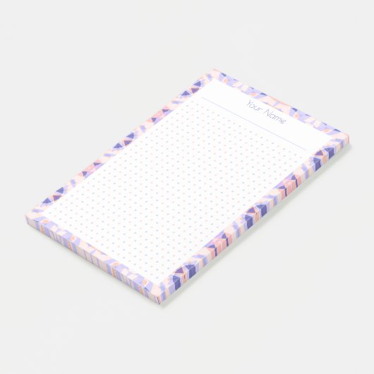 Lila Pink Dot Grid Layout Uni Plan Planer Post-it Klebezettel (angewinkelt)