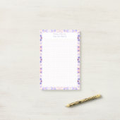 Lila Pink Dot Grid Student Gift Plane Post-it Klebezettel (Auf Schreibtisch)