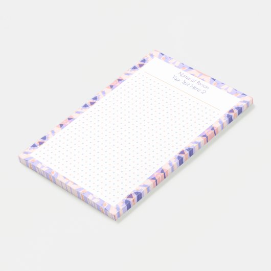 Lila Pink Dot Grid Student Gift Plane Post-it Klebezettel (angewinkelt)