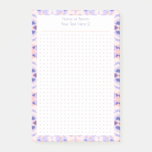 Lila Pink Dot Grid Student Gift Plane Post-it Klebezettel (Vorderseite)