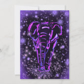 Lila Pink Elephant Happy Birthday Card (Rückseite)