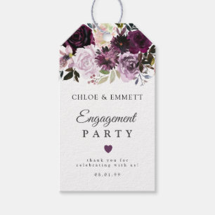 Lila Pink Floral Engagement Partei Gefallen Geschenkanhänger