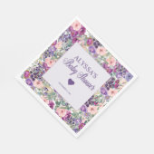Lila Pink Floral Kleine Girl Babydusche Serviette (Ecke)