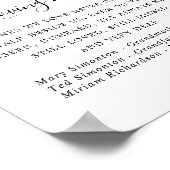 Lila Pink Floral Wedding Memorial Sign Poster (Ecke)