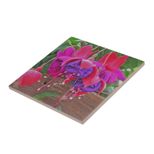 LILA & PINK FUCHSIA KERAMIK TITEL/TRIVET FLIESE (Seite)