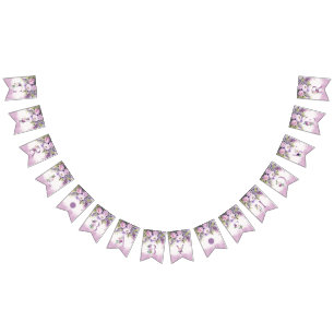 Lila & Pink Garden Blume Girl Babydusche Wimpelkette
