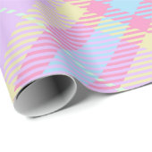 LILA PINK-GELBE-KARIERTES PATTERIUM GESCHENKPAPIER (Rolleneckpunkt)