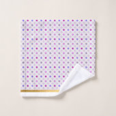 LILA PINK GEOMETRIC CIRCLES BATHROOM TOWEL SET (Waschlappen)