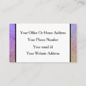 Lila Pink Glitzer Friseur Salon Wellness-Center Bo Visitenkarte (Rückseite)