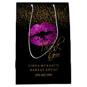 Lila Pink Glitzer Lipstick - Vielen Dank Mittlere Geschenktüte (Vorderseite)