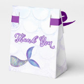 Lila Pink Glitzer Mermaid Schwanz Babydusche Geschenkschachtel (Rückseite)