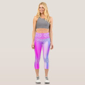Lila Pink Glitzer Tropfen Neon Party Leggings (Vorderseite)