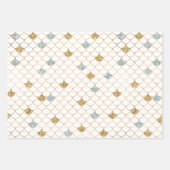 Lila Pink Gold Aqua Glitzer Meerjungfrau Sparkasse Geschenkpapier Set (Vorderseite 3)