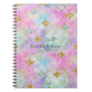 Lila Pink Gold Aqua Glitzer Mermaid Sparkone      Notizblock