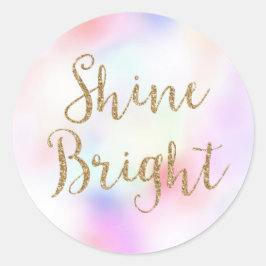 Lila Pink Gold Glitzer Shine Runder Aufkleber