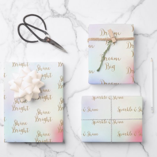 Lila Pink Gold Glitzer Traumstrecke Airolo - Glets Geschenkpapier Set (Vorderseite)