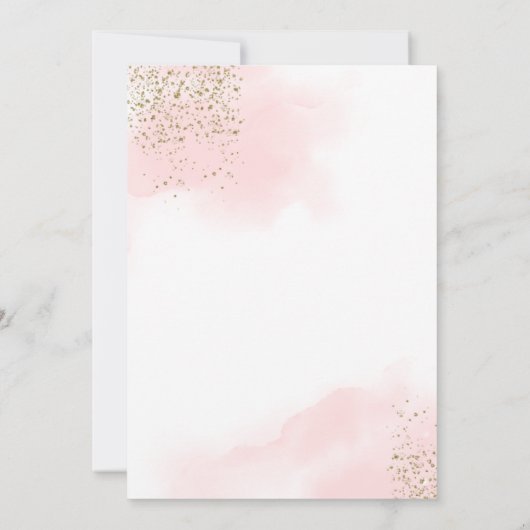 Lila & pink Gold Schmetterling Babydusche Einladung (Rückseite)