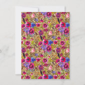 Lila Pink Gold Unicorn Kinderdusche Einladungen (Rückseite)