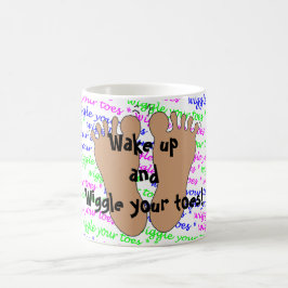 Lila Pink Green Script Wiggle Your Zehen on White Kaffeetasse