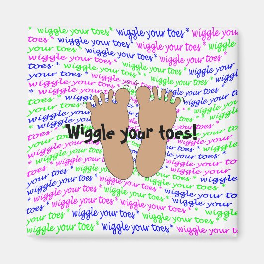 Lila Pink Green Script Wiggle Your Zehen on White Magnet (Vorne)