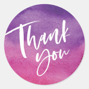Lila Pink Handschrift Dankeschön Aufkleber