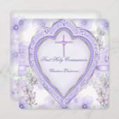 Lila Pink Heart Girl 2 Einladung (Vorne/Hinten)