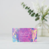 Lila Pink Holograph Glitzer Confetti Salon Busin Visitenkarte (Stehend Vorderseite)