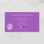 Lila Pink Holograph Glitzer Confetti Salon Busin Visitenkarte (Rückseite)