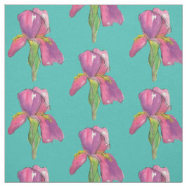 Lila Pink Iris Türkis Stoff