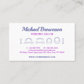 Lila Pink Juwelier Visitenkarte (Rückseite)