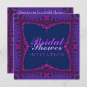 Lila Pink Lace Bridal Dusche Einladung (Vorne/Hinten)