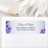 Lila Pink Lilac Floral Wedding Rücksendeadresse (Insitu)