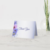 Lila Pink Lilac Pansy Floral Elegante Hochzeit Dankeskarte (Vorderseite)