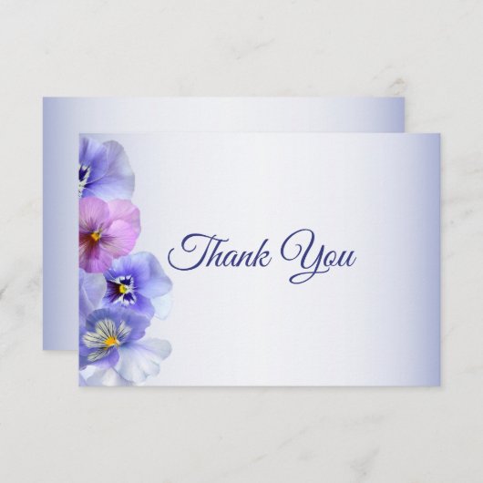 Lila Pink Lilac Pansy Floral Wedding Dankeskarte (Vorne/Hinten)