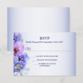 Lila Pink Lilac Pansy Floral Wedding Party RSVP Karte