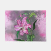 Lila Pink Lily Blume Doormat Malerei Fußmatte (Vorderseite)