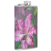 Lila Pink Lily Blume Flask Lilies Painting Flachmann (Rechts)