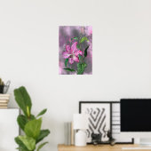 Lila Pink Lily Blume Poster Painting (Heimbüro)