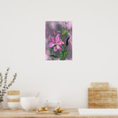 Lila Pink Lily Blume Poster Painting (Küche)