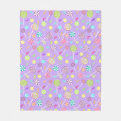 Lila Pink Lollipop Candy Pattern Fleece Blanken (Vorderseite)