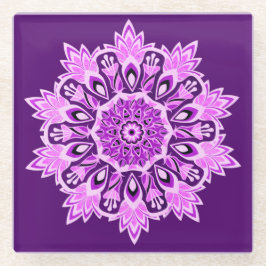 Lila Pink Mandala Boho Getränke Glasuntersetzer