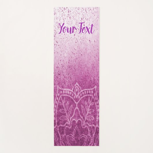 Lila Pink Mandala Meditation Yogamatte (Vorderseite)