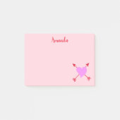 Lila Pink mit roten Pfeilen Post-it Klebezettel (Vorderseite)