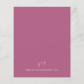 Lila Pink-MOD-Kalligrafie-Hochzeit (Rückseite)