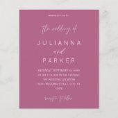 Lila Pink-MOD-Kalligrafie-Hochzeit (Vorderseite)