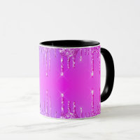 Lila Pink Neon Glitzer Funkelnd Kaffee Tasse