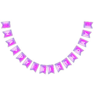 Lila Pink Neon Gold Glitzer Tropfen Glücklich Bit Wimpelkette