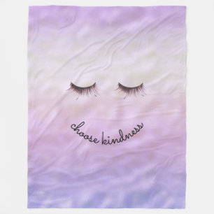 Lila Pink Ombre Black Eyelashes Kindheit Fleecedecke