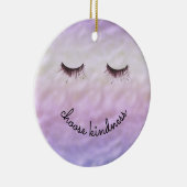 Lila Pink Ombre Black Eyelashes Kindheit Keramik Ornament (Rechts)